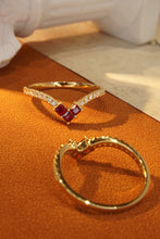 Load image into Gallery viewer, LUOWEND 18K Yellow Gold Real Natural Ruby Ring for Women
