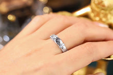 Load image into Gallery viewer, LUOWEND 18K White or Yellow Gold Real Natural Diamond Ring for Women
