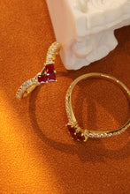 Load image into Gallery viewer, LUOWEND 18K Yellow Gold Real Natural Ruby Ring for Women
