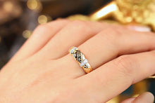 Load image into Gallery viewer, LUOWEND 18K White or Yellow Gold Real Natural Diamond Ring for Women
