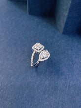 Load image into Gallery viewer, LUOWEND 18K White Gold Natural Diamond Ring for Women
