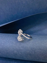 Load image into Gallery viewer, LUOWEND 18K White Gold Natural Diamond Ring for Women
