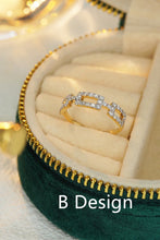 Load image into Gallery viewer, LUOWEND 18K Yellow Gold Real Natural Diamond Ring for Women
