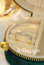 Load image into Gallery viewer, LUOWEND 18K Yellow Gold Real Natural Diamond Ring for Women
