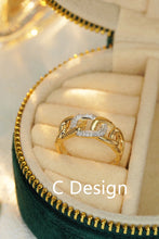 Load image into Gallery viewer, LUOWEND 18K Yellow Gold Real Natural Diamond Ring for Women
