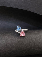 Load image into Gallery viewer, LUOWEND 18K White Gold Natural Aquamarine Ring for Women
