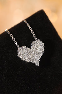 LUOWEND 18K White Gold Real Natural Diamond Necklace for Women