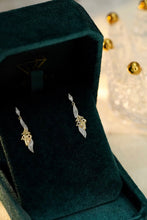 Load image into Gallery viewer, LUOWEND 18K Yellow Gold Real Natural Diamond Drop Earrings for Women
