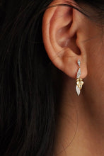Load image into Gallery viewer, LUOWEND 18K Yellow Gold Real Natural Diamond Drop Earrings for Women
