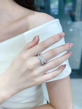 Load image into Gallery viewer, LUOWEND 18k White Gold Natural Diamond Ring for Women

