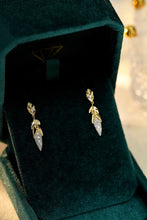 Load image into Gallery viewer, LUOWEND 18K Yellow Gold Real Natural Diamond Drop Earrings for Women
