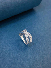Load image into Gallery viewer, LUOWEND 18k White Gold Natural Diamond Ring for Women

