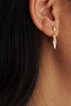 Load image into Gallery viewer, LUOWEND 18K Yellow Gold Real Natural Diamond Drop Earrings for Women
