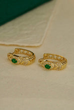Load image into Gallery viewer, LUOWEND 18K Yellow Gold Real Natural Emerald and Diamond Earrings for Women
