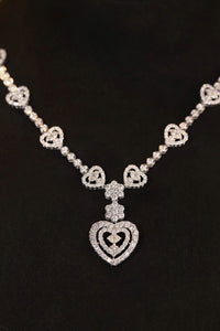 LUOWEND 18K White Gold Real Natural Diamond Necklace for Women