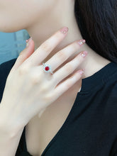 Load image into Gallery viewer, LUOWEND 18K White Gold Natural Ruby Ring for Women
