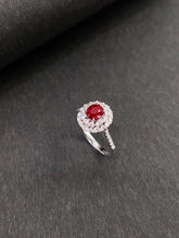 Load image into Gallery viewer, LUOWEND 18K White Gold Natural Ruby Ring for Women
