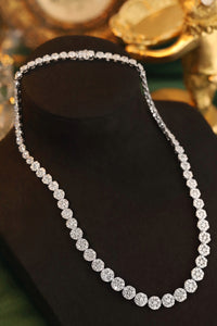LUOWEND 18K White Gold Real Natural Diamond Necklace for Women