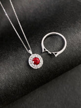 Load image into Gallery viewer, LUOWEND 18K White Gold Natural Ruby Ring for Women
