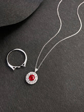 Load image into Gallery viewer, LUOWEND 18K White Gold Natural Ruby Ring for Women
