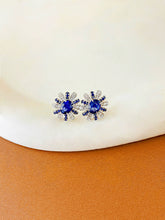 Load image into Gallery viewer, LUOWEND 18K White Gold Natural Sapphire Earrings for Women
