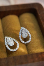 Load image into Gallery viewer, LUOWEND 18K White Gold Real Natural Diamond Stud Earrings for Women
