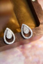 Load image into Gallery viewer, LUOWEND 18K White Gold Real Natural Diamond Stud Earrings for Women
