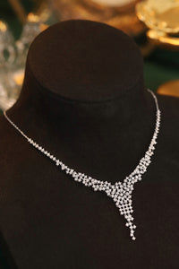 LUOWEND 18K White Gold Real Natural Diamond Necklace for Women