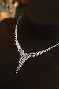 LUOWEND 18K White Gold Real Natural Diamond Necklace for Women