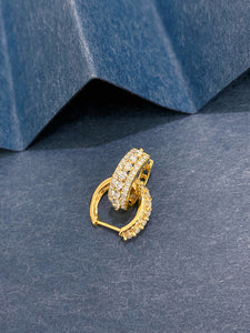 LUOWEND 18K White/Yellow Gold Natural Diamond Earrings for Women