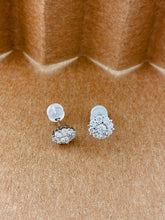 Load image into Gallery viewer, LUOWEND 18K White Gold Natural Diamond Earrings for Women
