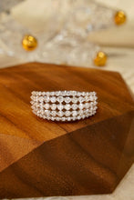 Load image into Gallery viewer, LUOWEND 18K White Gold Real Natural Diamond Ring for Women
