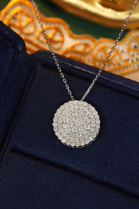 LUOWEND 18K White Gold Real Natural Diamond Pendant Necklace for Women
