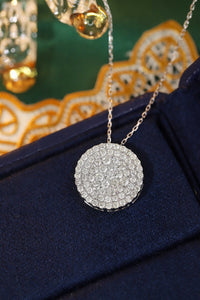 LUOWEND 18K White Gold Real Natural Diamond Pendant Necklace for Women