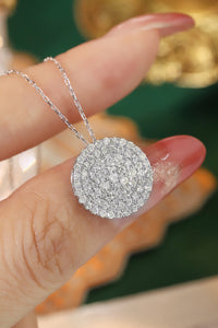 LUOWEND 18K White Gold Real Natural Diamond Pendant Necklace for Women
