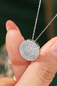 LUOWEND 18K White Gold Real Natural Diamond Pendant Necklace for Women