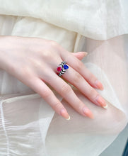 Load image into Gallery viewer, LUOWEND 18K White Gold Natural Gemstone Ring for Women
