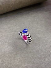 Load image into Gallery viewer, LUOWEND 18K White Gold Natural Gemstone Ring for Women
