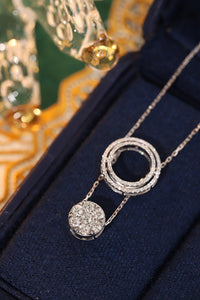 LUOWEND 18K White Gold Real Natural Diamond Pendant Necklace for Women