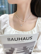 Load image into Gallery viewer, LUOWEND 18K White Gold Natural Diamond Pendant Necklace for Women
