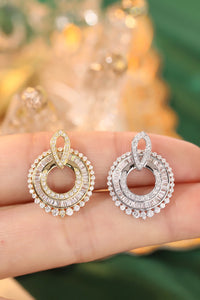 LUOWEND 18K White or Yellow Gold Real Natural Diamond Pendant Necklace for Women