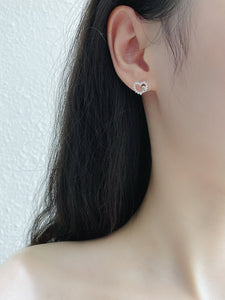 LUOWEND 18K White /Yellow Gold Natural Diamond Stud Earrings for Women