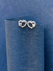 LUOWEND 18K White /Yellow Gold Natural Diamond Stud Earrings for Women