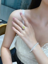 Load image into Gallery viewer, LUOWEND 18K White Gold Natural Diamond Bangle for Women
