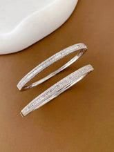 Load image into Gallery viewer, LUOWEND 18K White Gold Natural Diamond Bangle for Women
