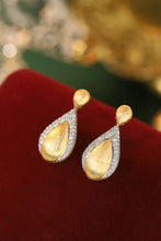 Load image into Gallery viewer, LUOWEND 18K Yellow Gold Real Natural Diamond Drop Earrings for Women
