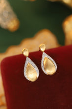 Load image into Gallery viewer, LUOWEND 18K Yellow Gold Real Natural Diamond Drop Earrings for Women

