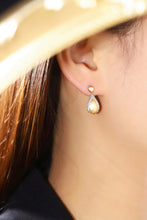 Load image into Gallery viewer, LUOWEND 18K Yellow Gold Real Natural Diamond Drop Earrings for Women
