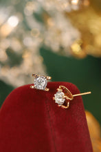 Load image into Gallery viewer, LUOWEND 18K Rose Gold Real Natural Diamond Stud Earrings for Women

