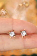 Load image into Gallery viewer, LUOWEND 18K Rose Gold Real Natural Diamond Stud Earrings for Women
